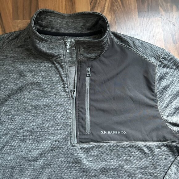 G.H. Bass Co. Quarter-zip Navy Gray Pullover Men's Medium - Picture 3 of 5